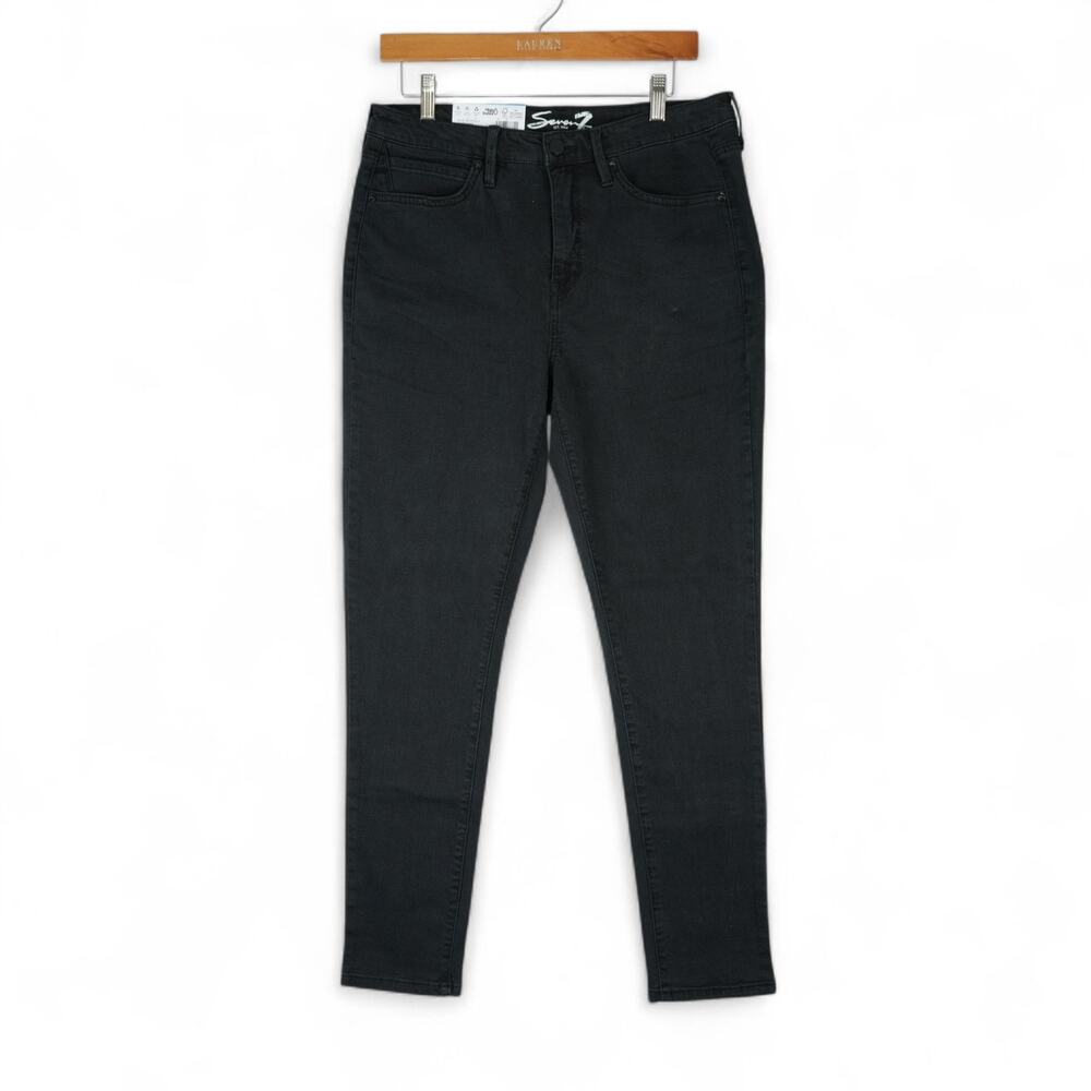 Seven7 Skinny Jeans Womens 10 (32x28.5) Black High Rise Stretch Denim Tight Pant
